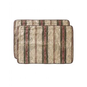 Croscill Galleria King Pillow Shams Set 2 Paisley Stripe Quilted Burgundy Gold